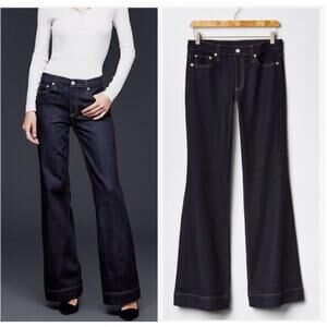 GAP Authentic Flare Jeans 31R Dark‎ Wash w stretch 31x32